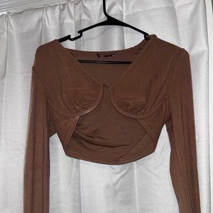 Gently used brown fashion nova crop top